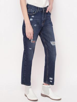 high rise distressed jeans - 17756048 - Standard Image - 2
