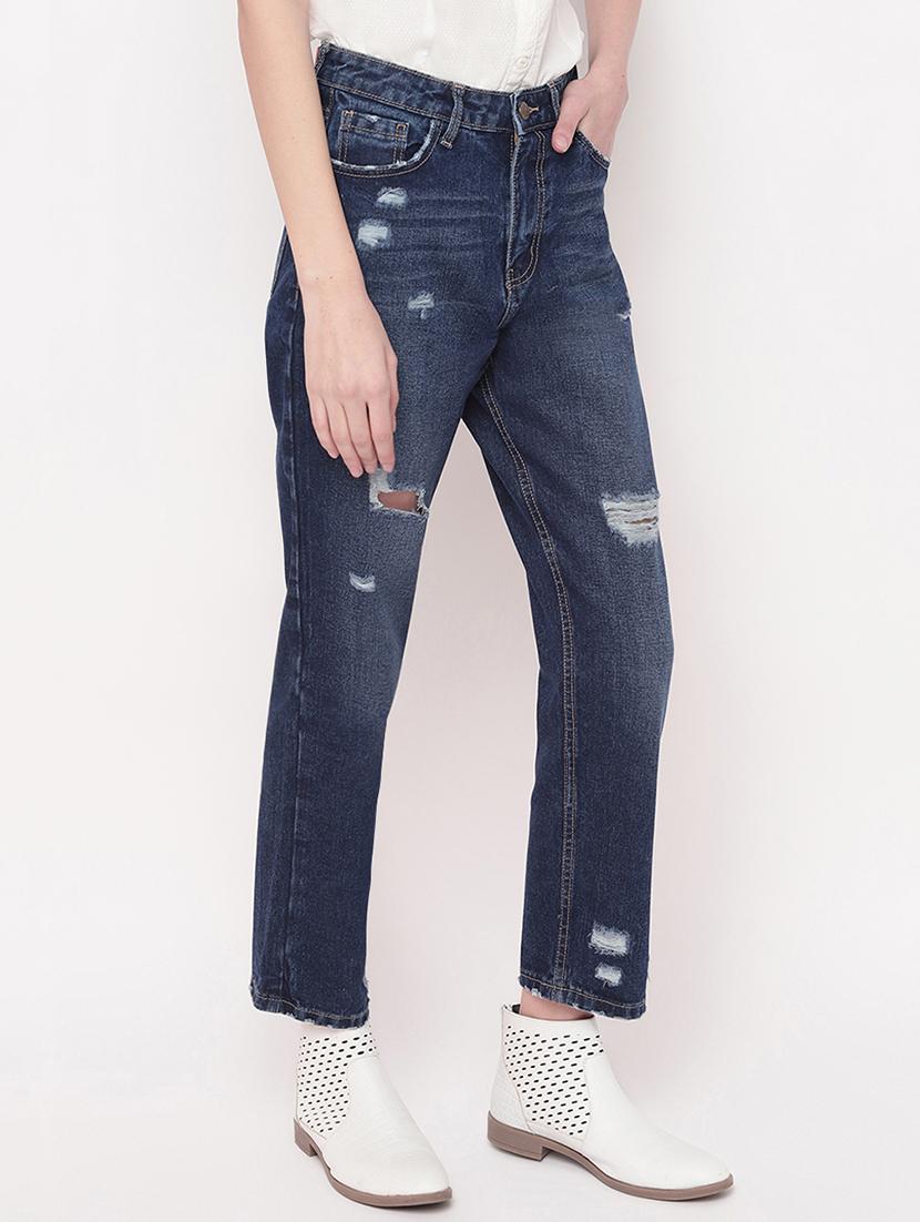 high rise distressed jeans - 17756048 - Zoom Image - 2