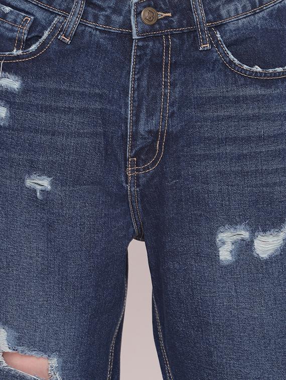 high rise distressed jeans - 17756048 - Zoom Image - 5