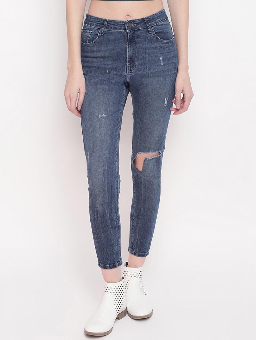 high rise distressed jeans - 17756049 - Zoom Image - 1