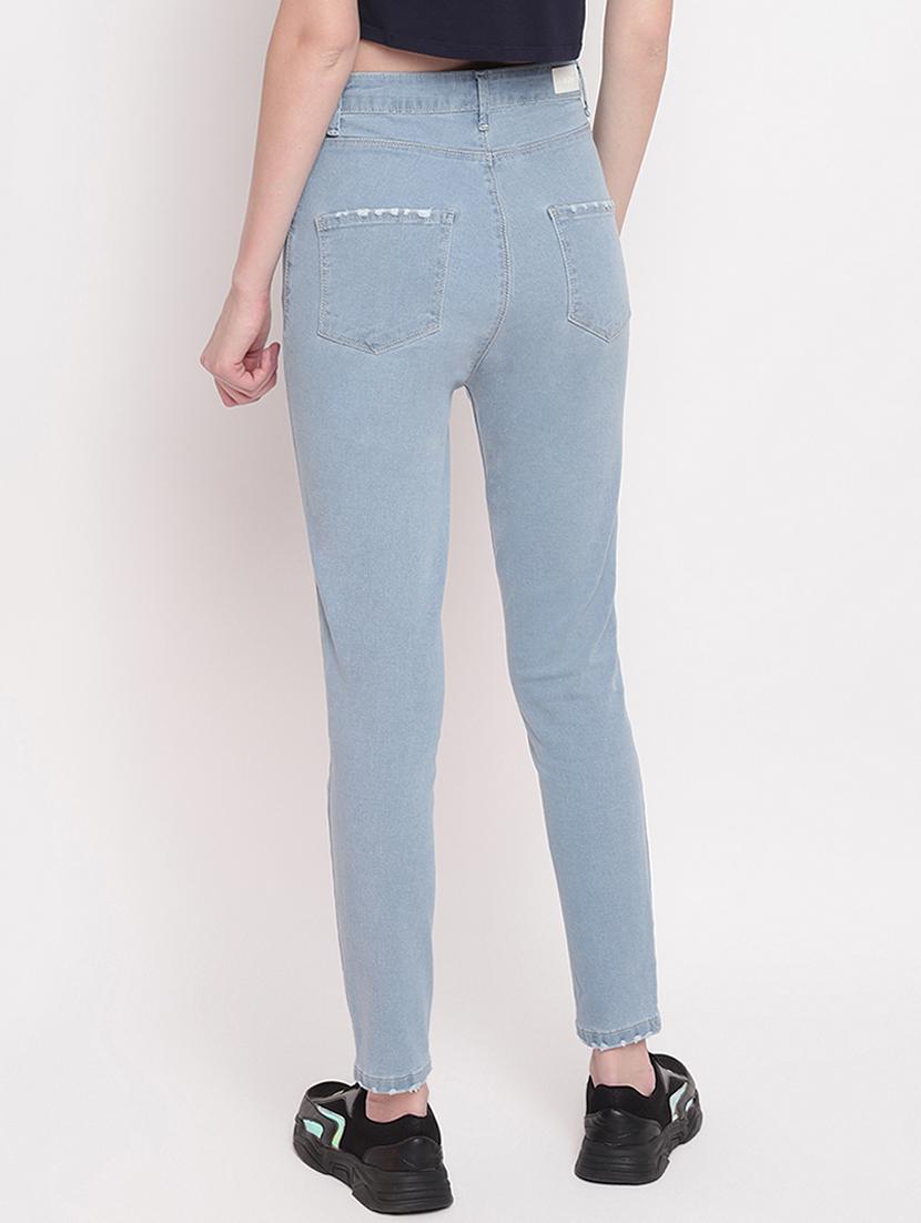 high rise plain denim jeans - 17756053 - Zoom Image - 3