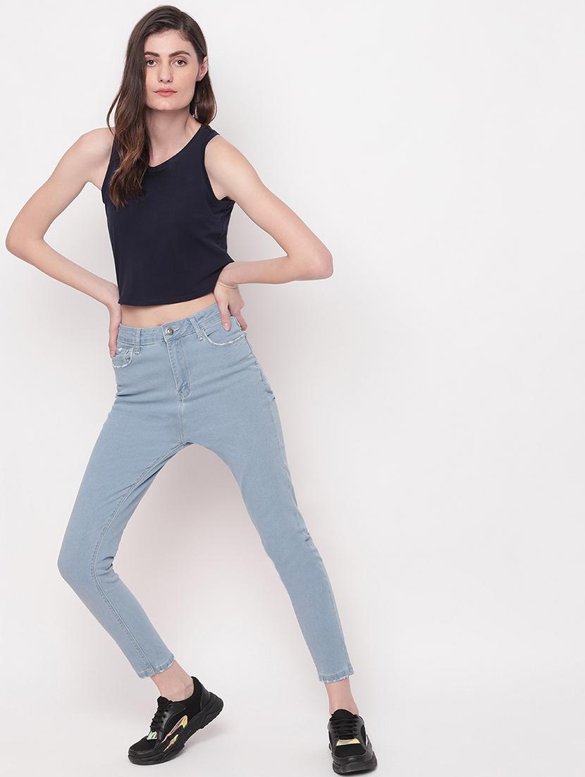 high rise plain denim jeans - 17756053 - Zoom Image - 4