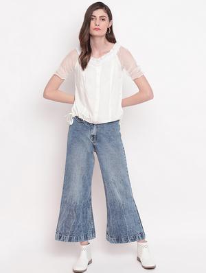 high rise bell bottom jeans - 17756060 - Standard Image - 4