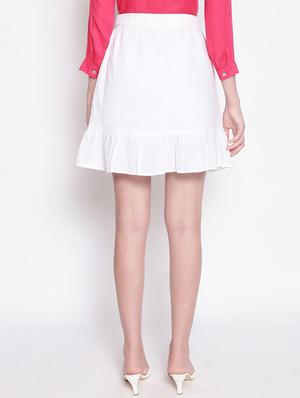 mid rise solid a-line skirt - 17756152 - Standard Image - 3