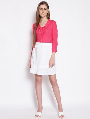mid rise solid a-line skirt - 17756152 - Standard Image - 4