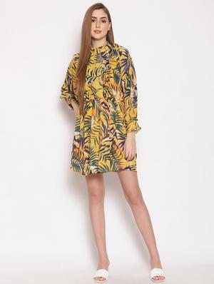 yellow polyester aline dress - 17756166 - Standard Image - 4