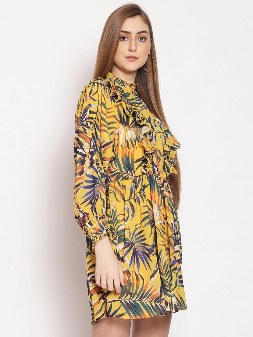 yellow polyester aline dress - 17756166 - Zoom Image - 2