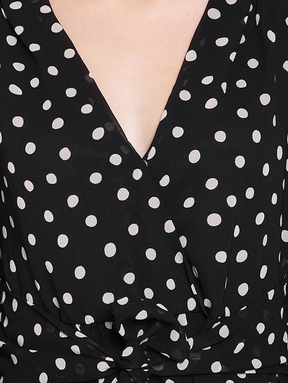tie front polka dot a-line dress - 17756172 - Zoom Image - 5