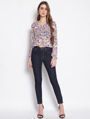 frill detail floral top - 17756188 - Standard Image - 4