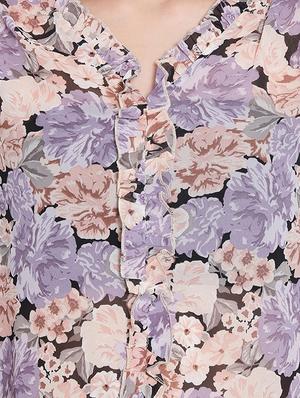 frill detail floral top - 17756188 - Standard Image - 5