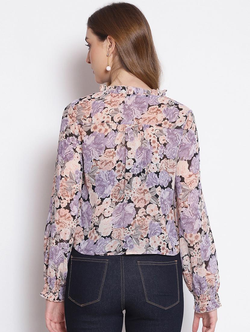 frill detail floral top - 17756188 - Zoom Image - 3
