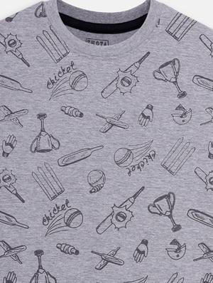 grey printed t-shirt - 17756222 - Standard Image - 3