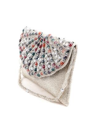 white embellished clutch - 17756314 - Standard Image - 4