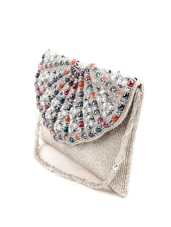 white embellished clutch - 17756314 - Zoom Image - 4