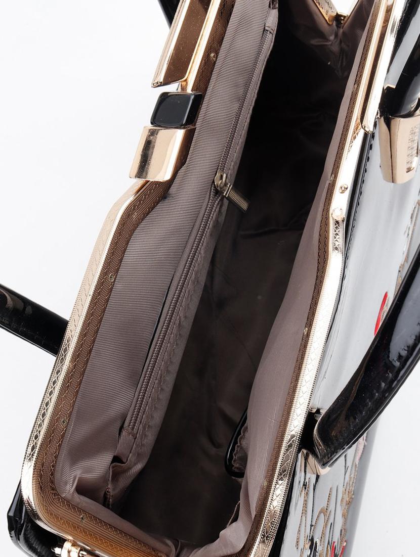 black leather regular handbag - 17756322 - Zoom Image - 3