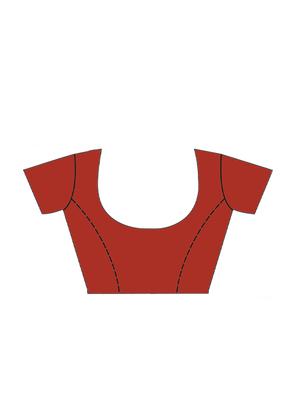 contrast woven saree with blouse - 17756733 - Standard Image - 2