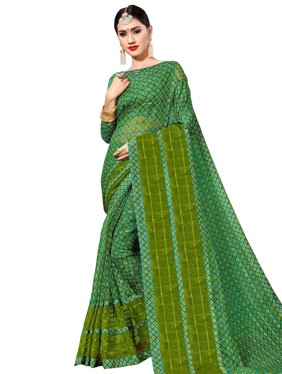 geometrical woven saree with blouse - 17756734 - Zoom Image - 1
