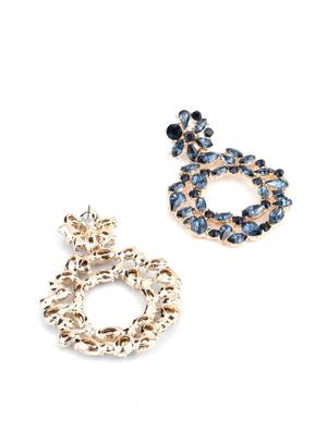 blue metal drop earrings - 17757271 - Standard Image - 2