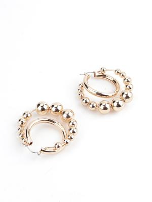 gold metal hoop earrings - 17757277 - Standard Image - 3