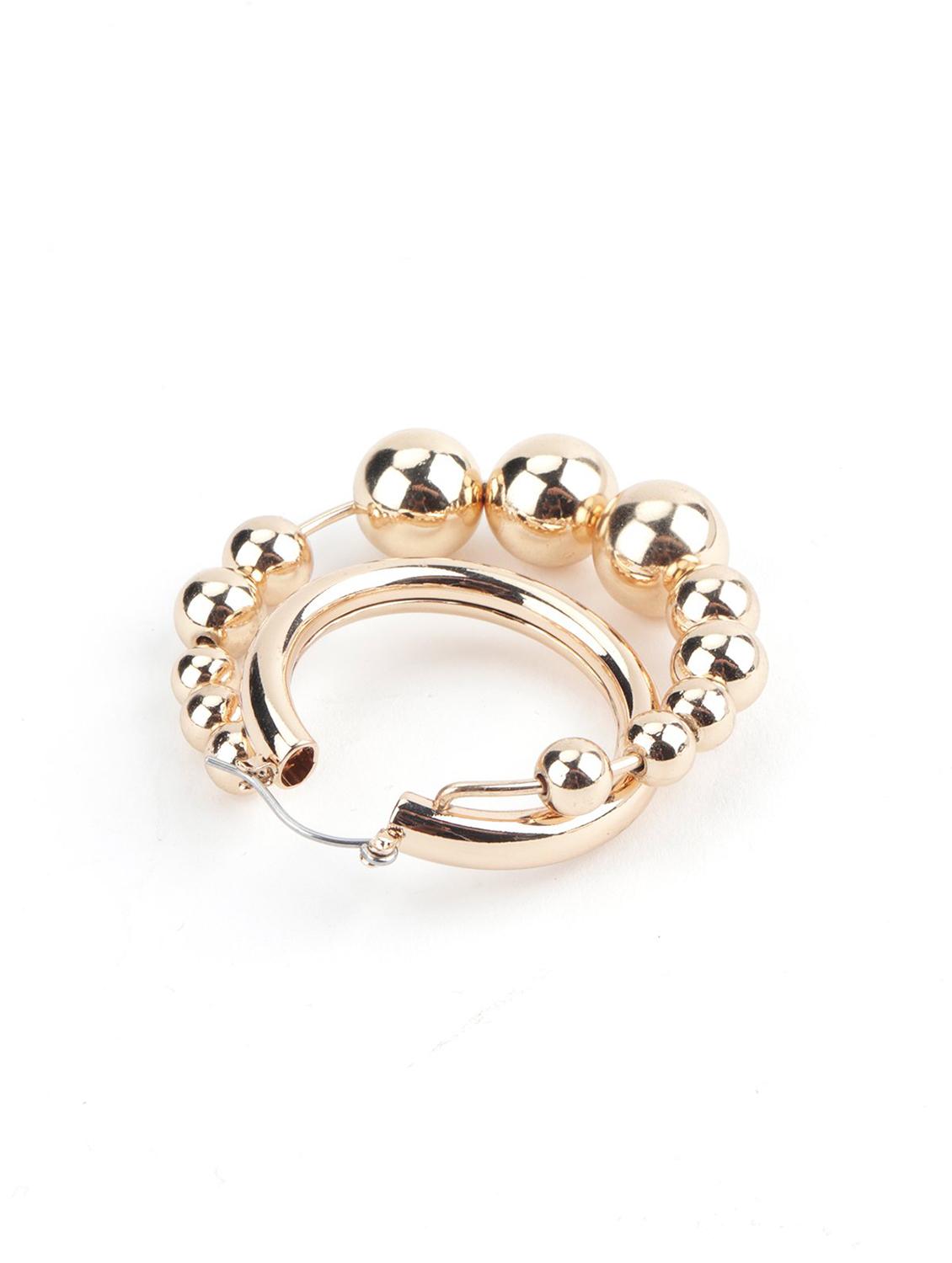 gold metal hoop earrings - 17757277 - Zoom Image - 4