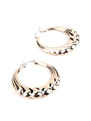 gold metal hoop earrings - 17757278 - Standard Image - 3