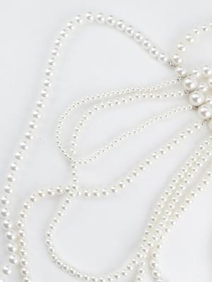 whitw metal long necklace - 17757353 - Standard Image - 4