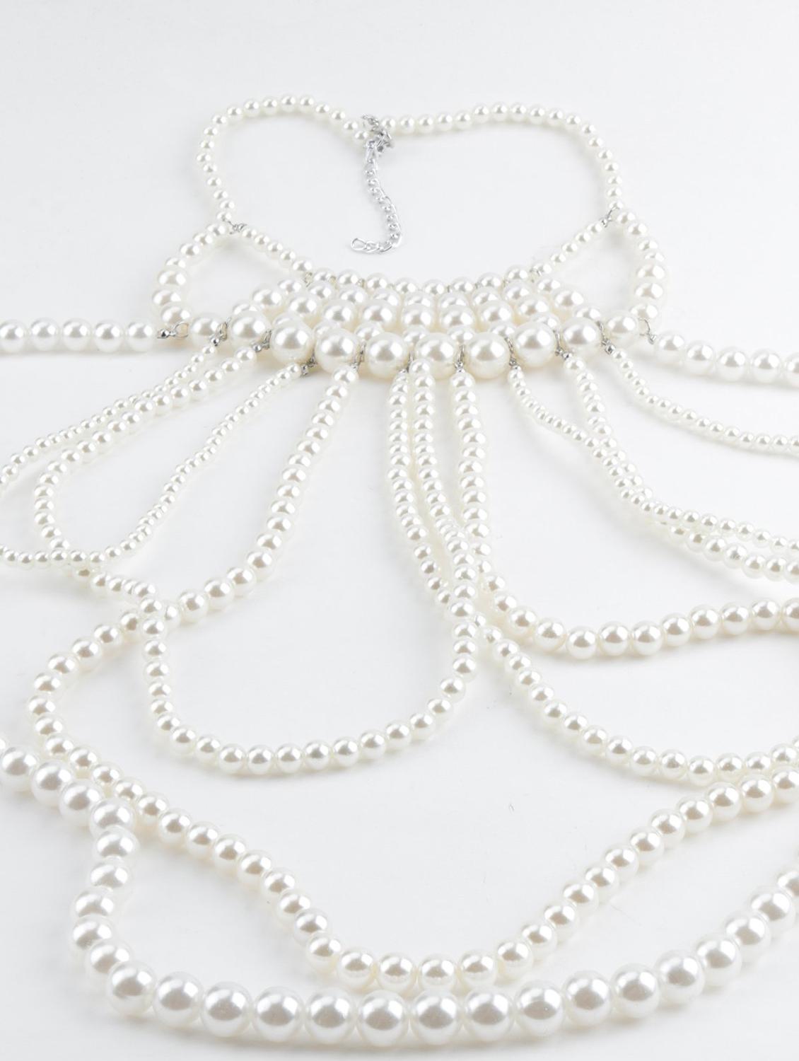 whitw metal long necklace - 17757353 - Zoom Image - 3