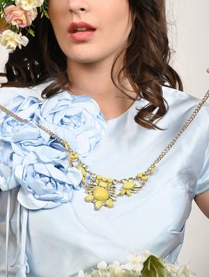 green metal statement necklace - 17757363 - Standard Image - 5