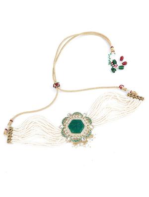 green metal statement necklace - 17757385 - Standard Image - 2
