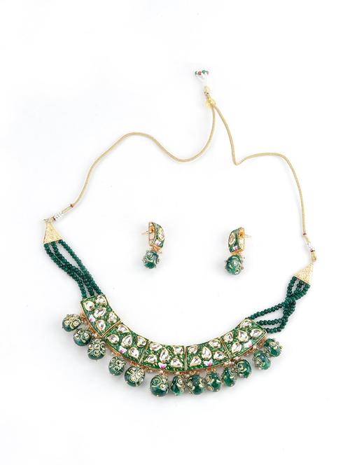green metal statement necklace - 17757387 - Standard Image - 1