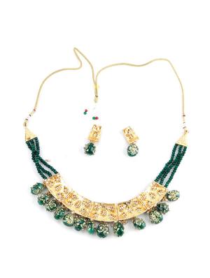 green metal statement necklace - 17757387 - Standard Image - 2
