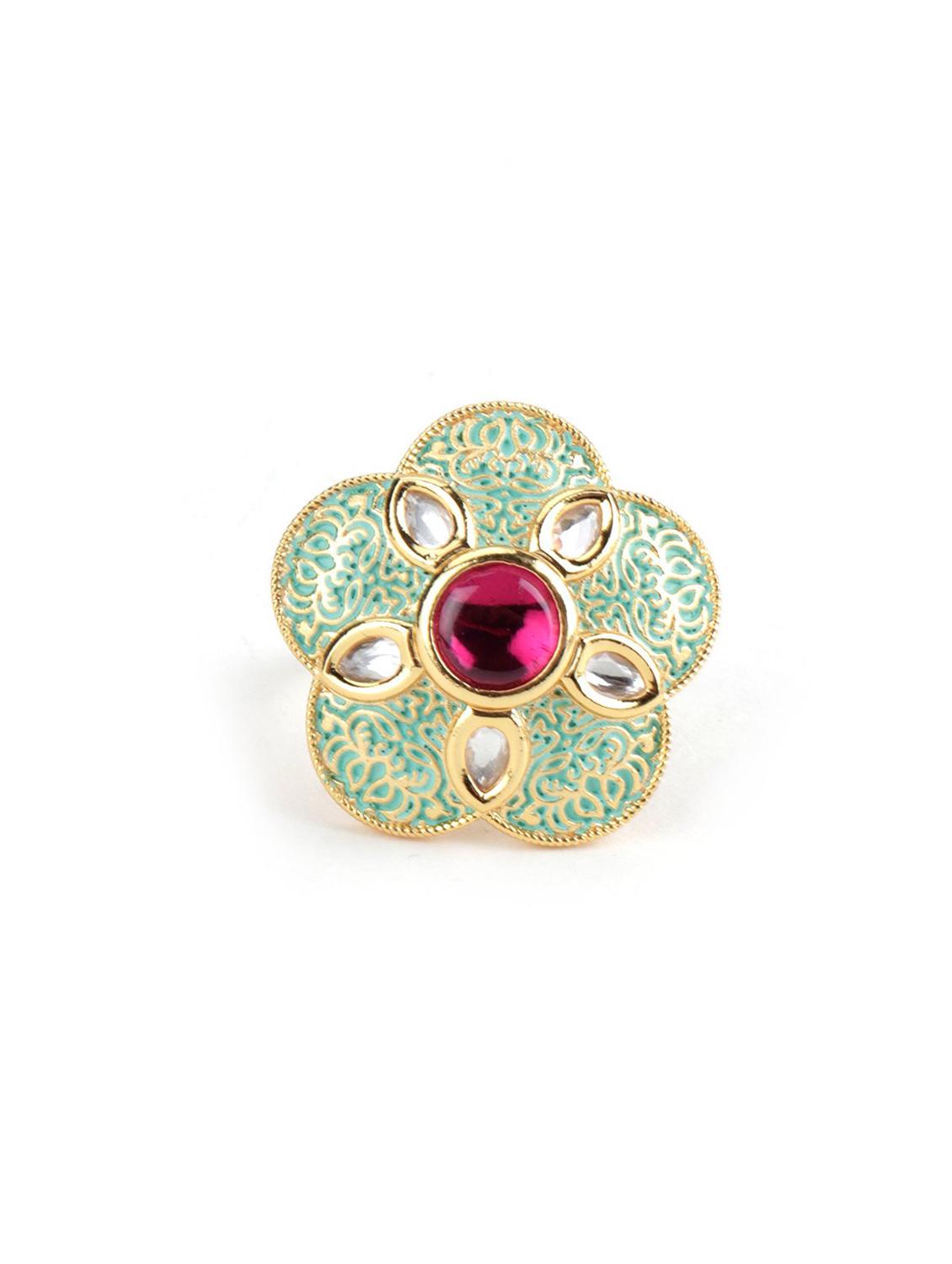 green metal finger ring - 17757395 - Zoom Image - 3
