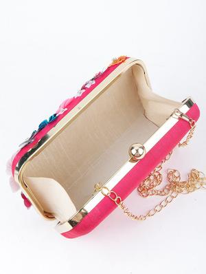 multi colored polyester regular clutch - 17757416 - Standard Image - 3