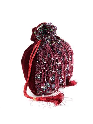 beige polyester regular potli - 17757486 - Standard Image - 4