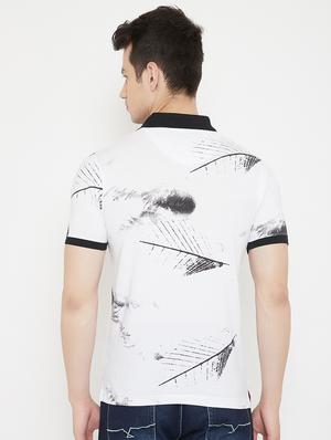 white printed polo t-shirt - 17757537 - Standard Image - 3