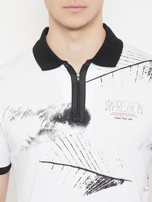 white printed polo t-shirt - 17757537 - Standard Image - 5