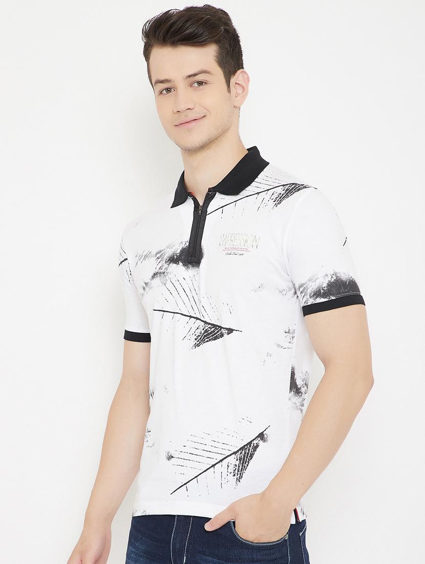 white printed polo t-shirt - 17757537 - Zoom Image - 2