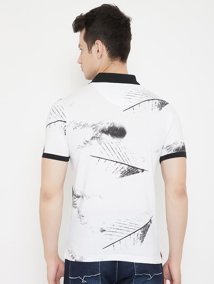 white printed polo t-shirt - 17757537 - Zoom Image - 3