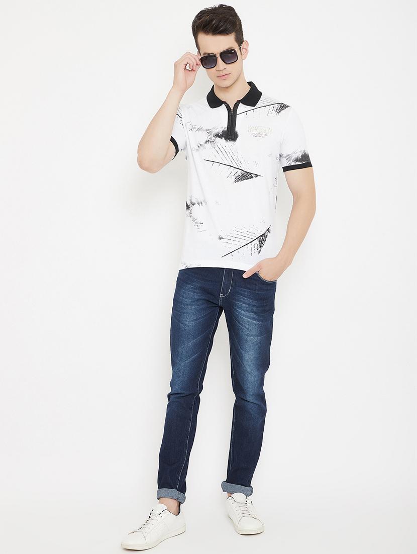 white printed polo t-shirt - 17757537 - Zoom Image - 4