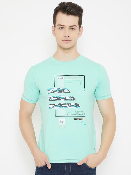 blue printed t-shirt - 17757549 - Standard Image - 1