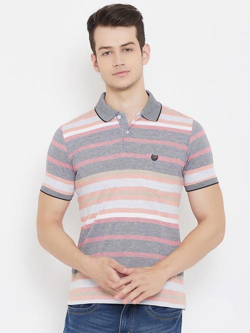 multi colored striped polo t-shirt - 17757565 - Standard Image - 1