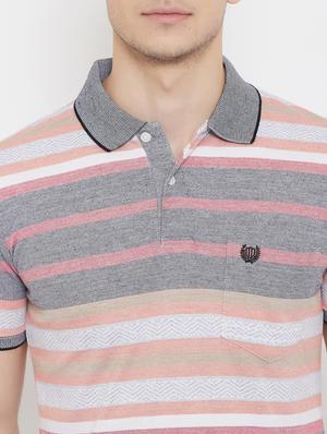 multi colored striped polo t-shirt - 17757565 - Standard Image - 5