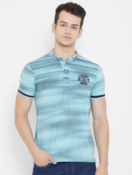 blue printed t-shirt - 17757577 - Standard Image - 1