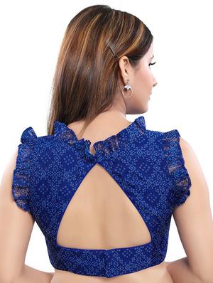 blue silk printed blouse - 17757615 - Standard Image - 3