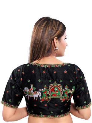 black art silk embroidered blouse - 17757630 - Standard Image - 3