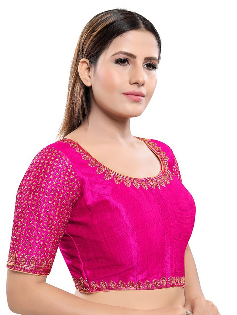 pink art silk embroidered blouse - 17757636 - Zoom Image - 2