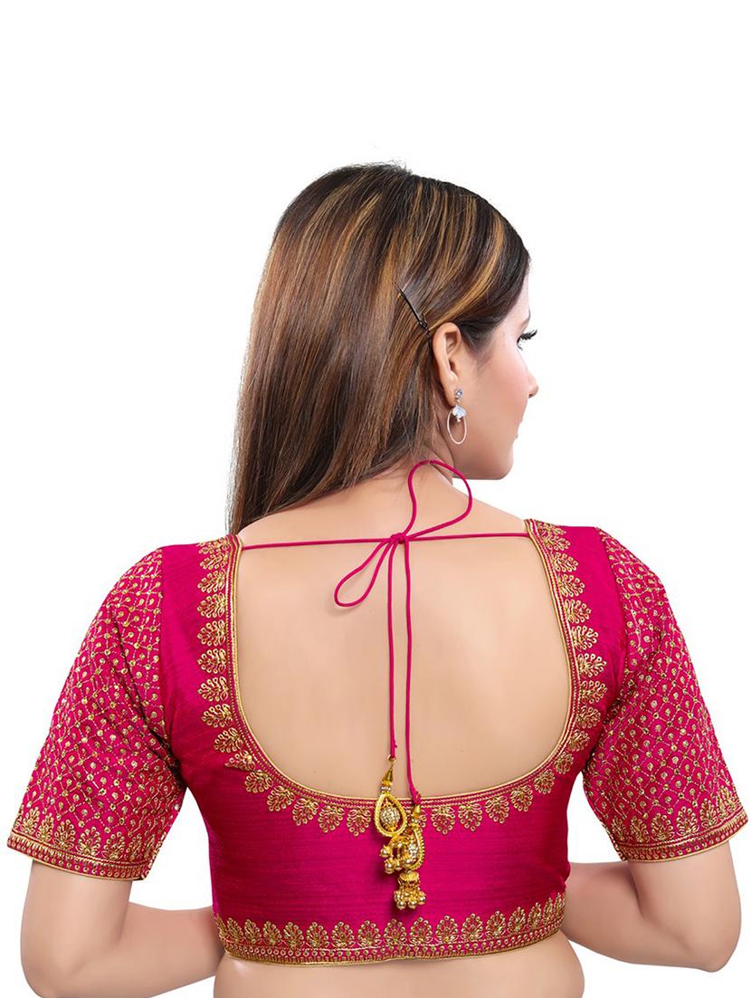 pink art silk embroidered blouse - 17757638 - Zoom Image - 3