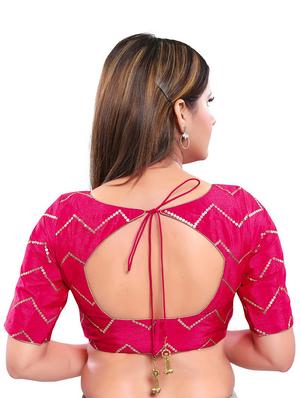 pink art silk embroidered blouse - 17757674 - Standard Image - 3