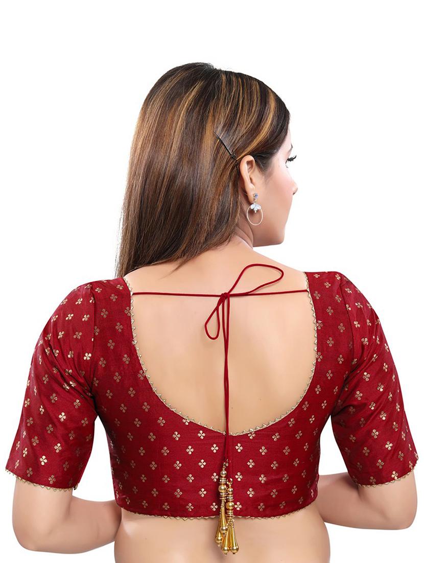 red cotton blend printed blouse - 17757678 - Zoom Image - 3