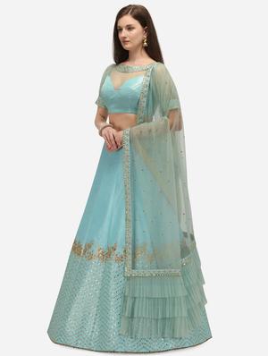 embroidered flared lehenga - 17757701 - Standard Image - 2